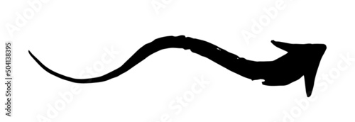 Hand painted arrow drawn with ink brush