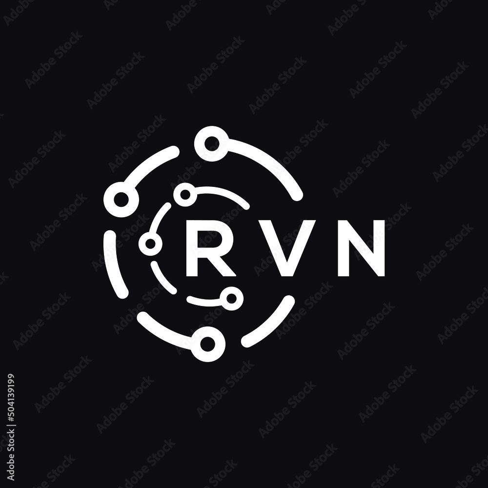 RVN technology letter logo design on black background. RVN creative initials technology letter logo concept. RVN technology letter design. RVN technology letter logo design on black background. RVN creative initials technology letter logo concept. RVN technology letter design.