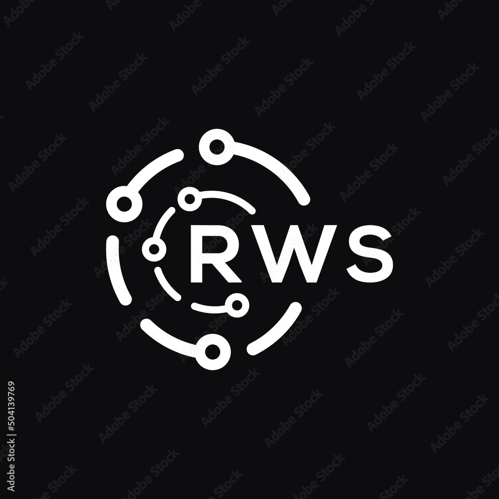 RWS technology letter logo design on black background. RWS creative initials technology letter logo concept. RWS technology letter design. RWS technology letter logo design on black background. RWS creative initials technology letter logo concept. RWS technology letter design.
