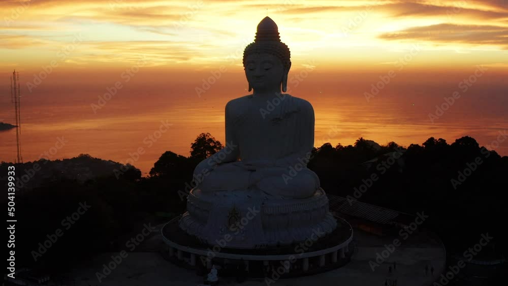 Aerial view of Big Buddha viewpoint at sunset in Phuket province, Thailand Aerial view of Big Buddha viewpoint at sunset in Phuket province, Thailand