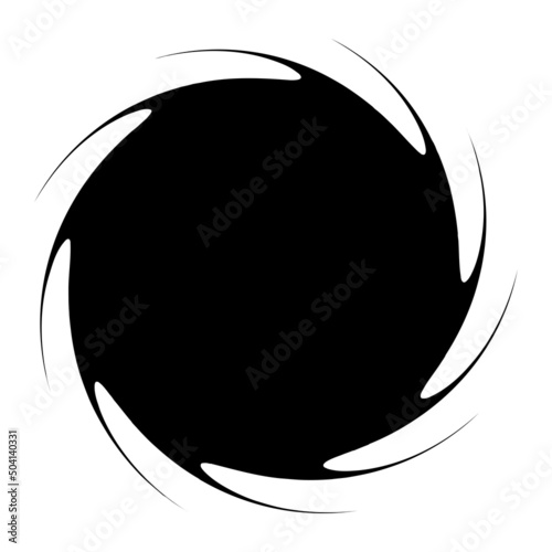 Abstract spiral, swirl, twirl design element. Helix, volute, vortex effect shape