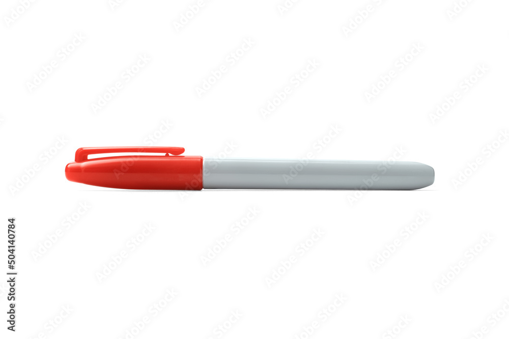 Permanent Marker Side View With Cap On Isolated on White Background Permanent Marker Side View With Cap On Isolated on White Background