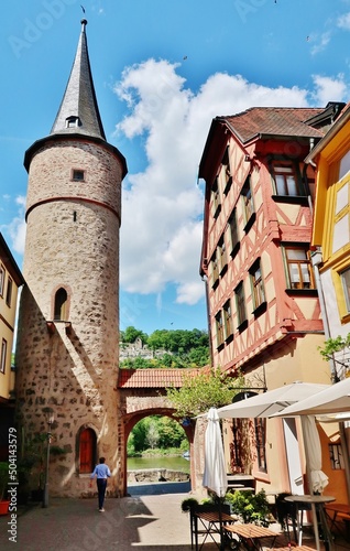 Karlstadt am Main, Torturm und Fachwerkhäuser photo