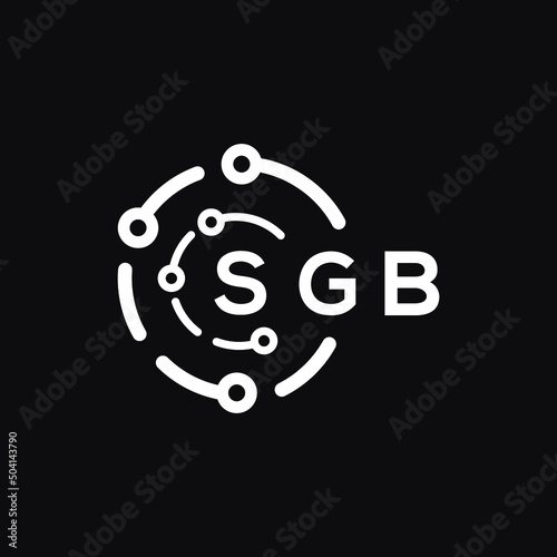 SGB technology letter logo design on black  background. SGB creative initials technology letter logo concept. SGB technology letter design. photo