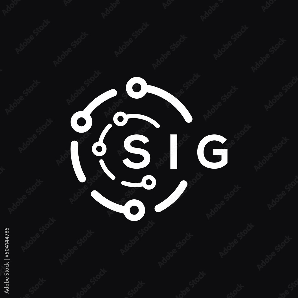 SIG technology letter logo design on black background. SIG creative initials technology letter logo concept. SIG technology letter design. SIG technology letter logo design on black background. SIG creative initials technology letter logo concept. SIG technology letter design.