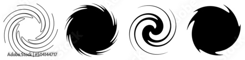 Abstract spiral, swirl, twirl design element. Helix, volute, vortex effect shape