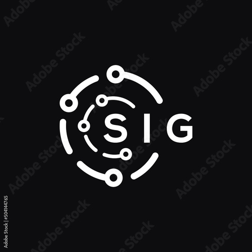 SIG technology letter logo design on black  background. SIG creative initials technology letter logo concept. SIG technology letter design.