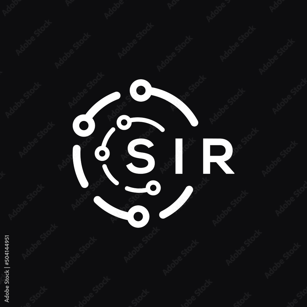 SIR technology letter logo design on black background. SIR creative initials technology letter logo concept. SIR technology letter design. SIR technology letter logo design on black background. SIR creative initials technology letter logo concept. SIR technology letter design.