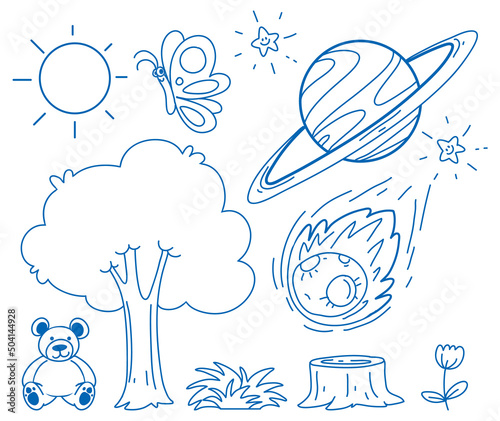 Doodle sketch design set