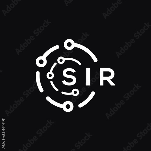 SIR technology letter logo design on black  background. SIR creative initials technology letter logo concept. SIR technology letter design.