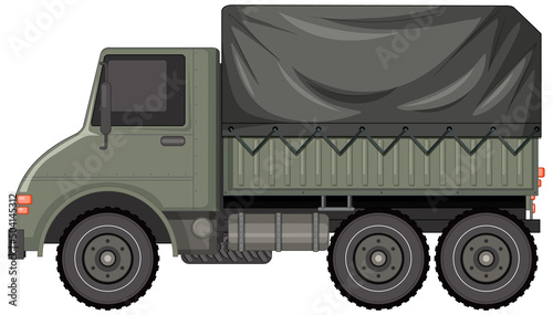 Military vehicle on white background