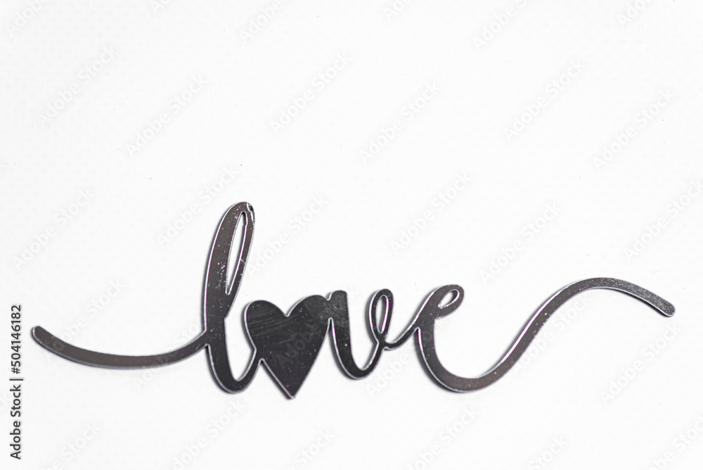 Letters love on a white background.
