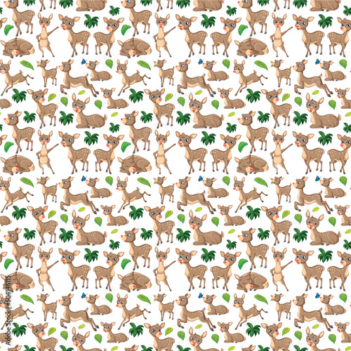 Cute animals cartoon set on white background
