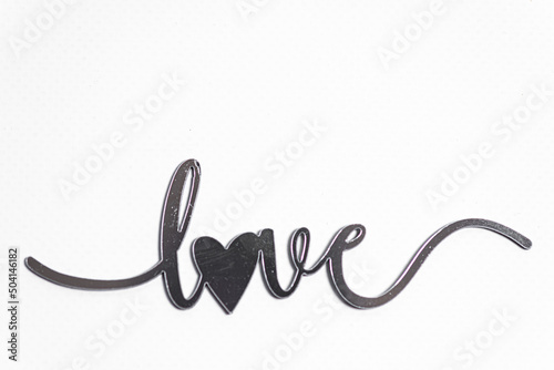 Letters love on a white background.