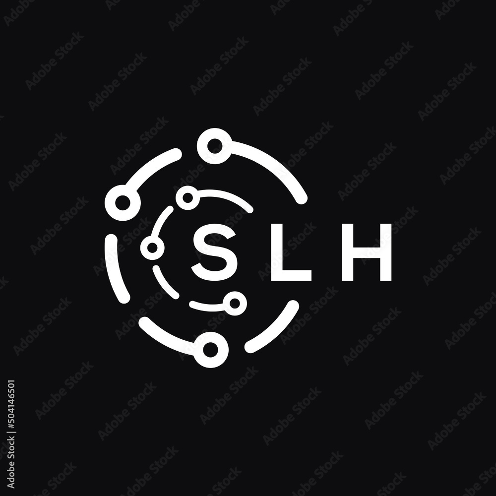 SLH technology letter logo design on black background. SLH creative initials technology letter logo concept. SLH technology letter design. SLH technology letter logo design on black background. SLH creative initials technology letter logo concept. SLH technology letter design.