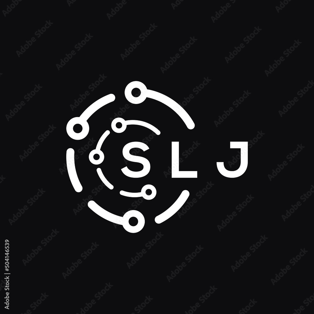 SLJ technology letter logo design on black background. SLJ creative initials technology letter logo concept. SLJ technology letter design. SLJ technology letter logo design on black background. SLJ creative initials technology letter logo concept. SLJ technology letter design.