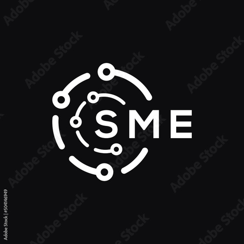 SME technology letter logo design on black  background. SME creative initials technology letter logo concept. SME technology letter design.