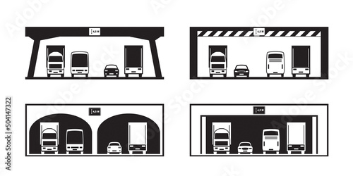 Sign indicating underpass clearance height on road – vector illustration