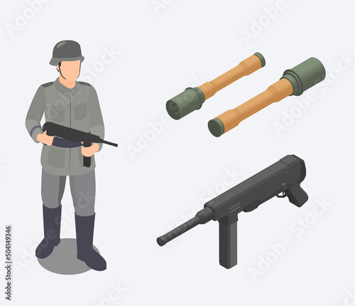 WWII Soldier Isometric Set