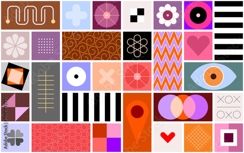 Abstract Geometric Background.
Abstract design with different coloured geometric shapes. Layered vector seamless background.
