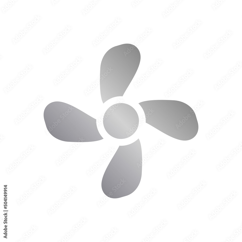 Fan icon with metal gradient Fan icon with metal gradient