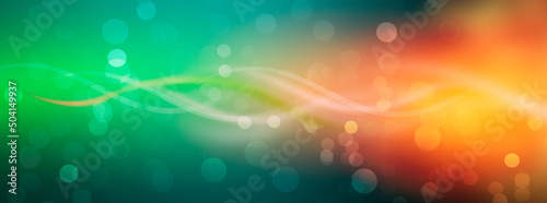 Abstract bokeh background green and orange