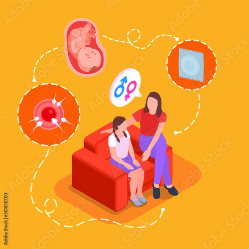 Sex Education Isometric Concept