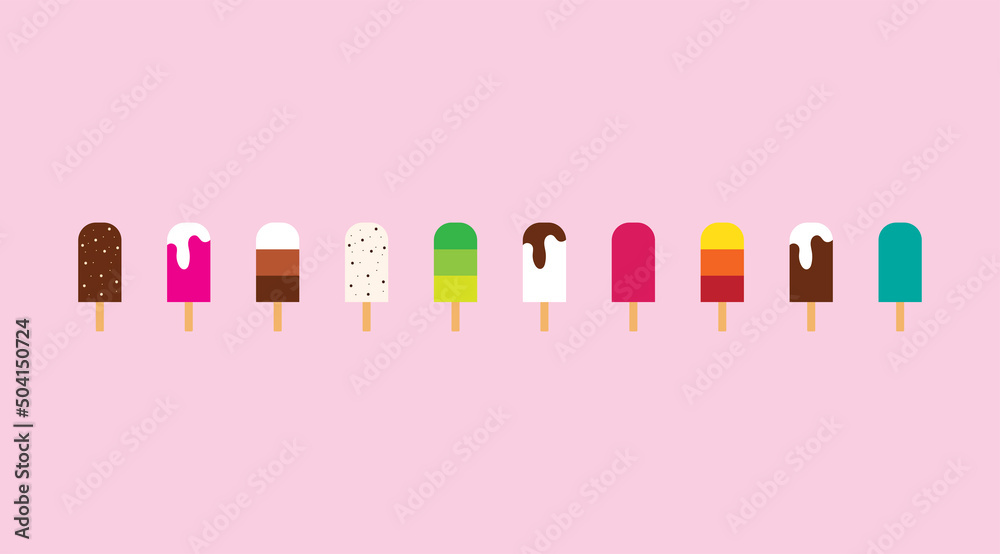 icona, gelati, ghiaccioli, estate