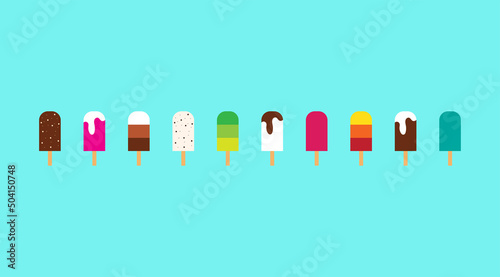 icona, gelati, ghiaccioli, estate