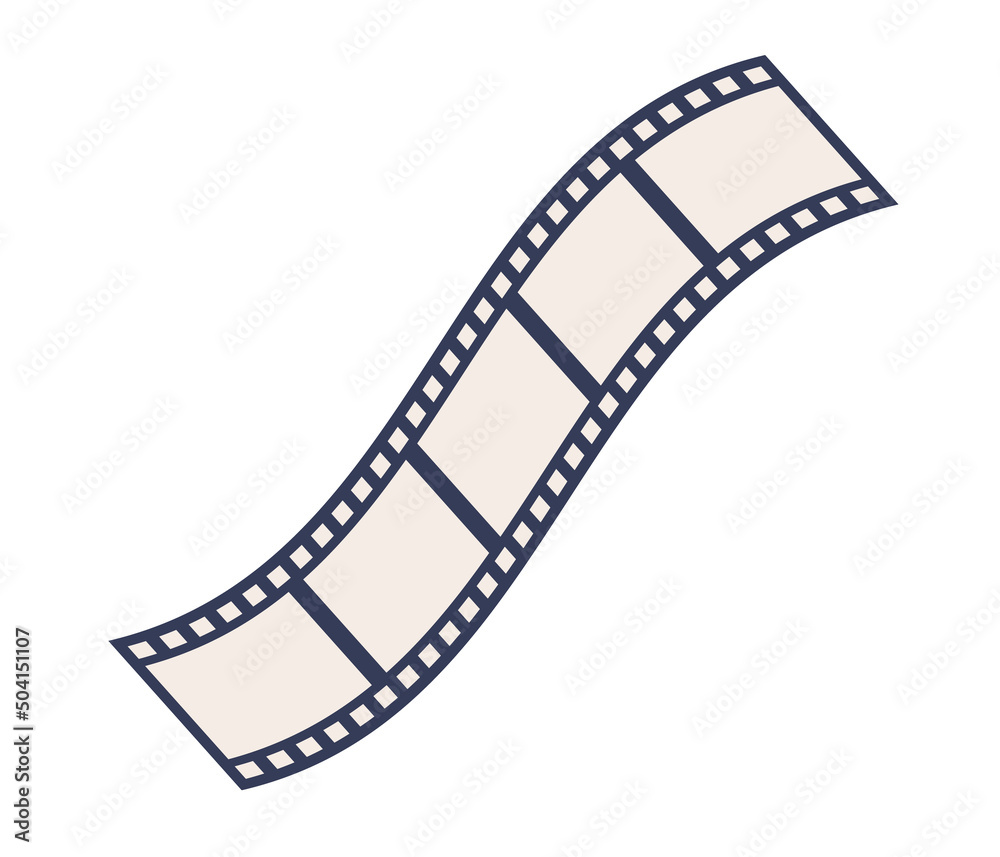 Film strips icon. Photographic film for development of frames. Blank cinema film strip waveform. Vector flat illustration 