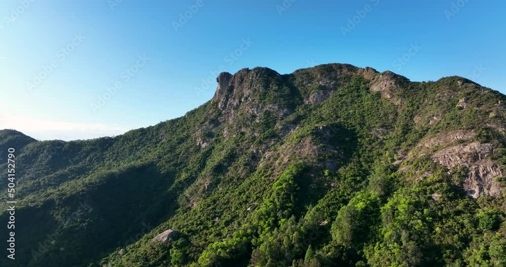 Aerial view of Hong Kong Lion rock mountain Aerial view of Hong Kong Lion rock mountain