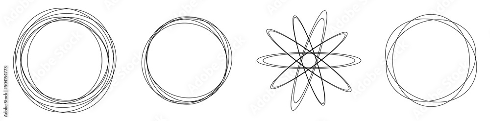 Random circles, circular rings geometric design element Random circles, circular rings geometric design element