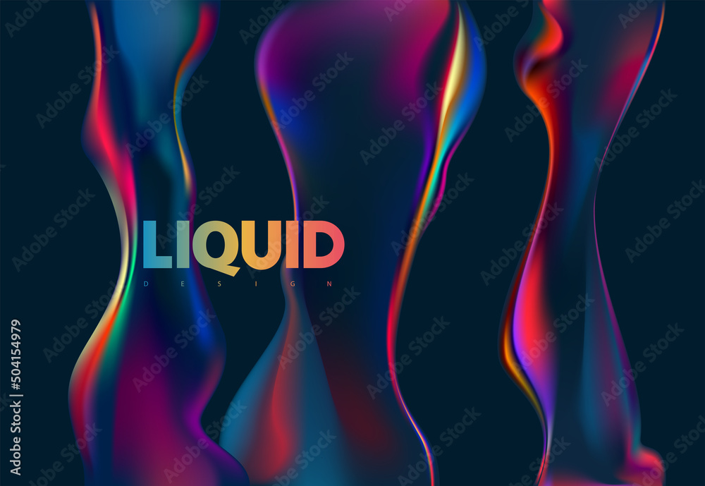 Abstract liquid holographic shape. Colorful fluid design elements. Abstract liquid holographic shape. Colorful fluid design elements.