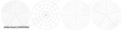Polar, circular grid, mesh. Pie chart, graph element