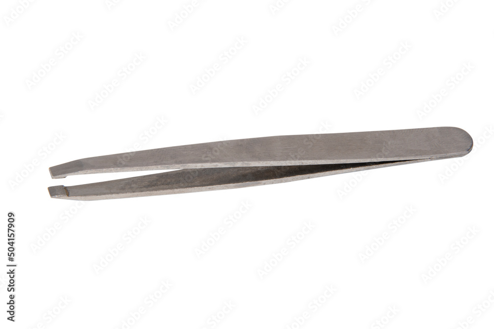 Stainless tweezers for beauty isolated on the white background Stainless tweezers for beauty isolated on the white background