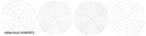 Polar, circular grid, mesh. Pie chart, graph element