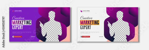 Corporate Business YouTube Thumbnail Or Editable Creative YouTube Video Thumbnail For Video Cover Template And YouTube Channel Web Banner Template 