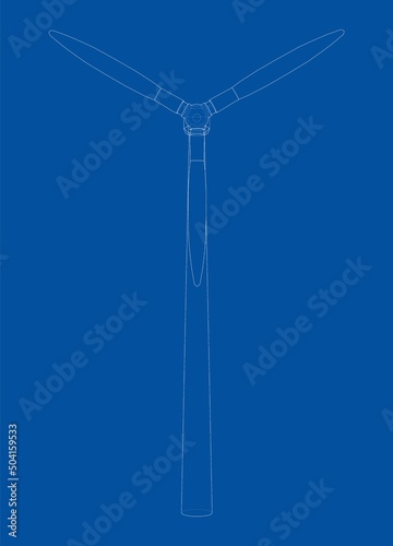 Wind turbine. Vector rendering of 3d