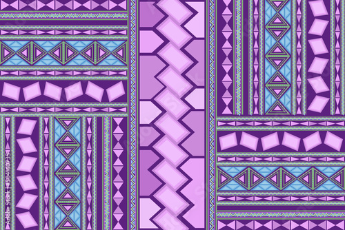 Phao pattern in purple-pink tones Use geometric shapes in design. can be used In the textile industry, such as pillows, curtains, blankets, scarves, unique modern patterns are ready to be printed on p