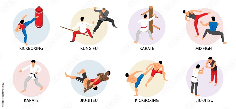 Martial Arts Isometric Compositions