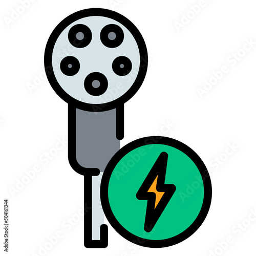 ev charger Color line icon