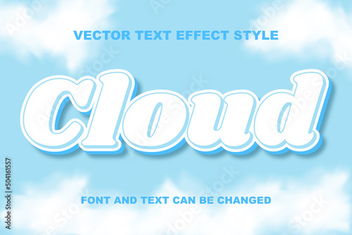 cloud 3d editable text effect font style template banner flyer typography