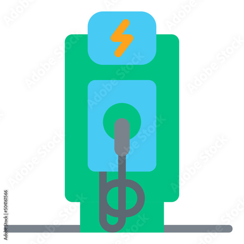 electric charge station flat icon
