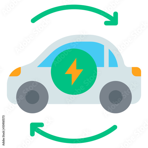 battery renewable flat icon