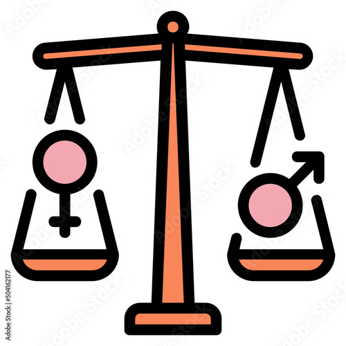 gender equality Color line icon