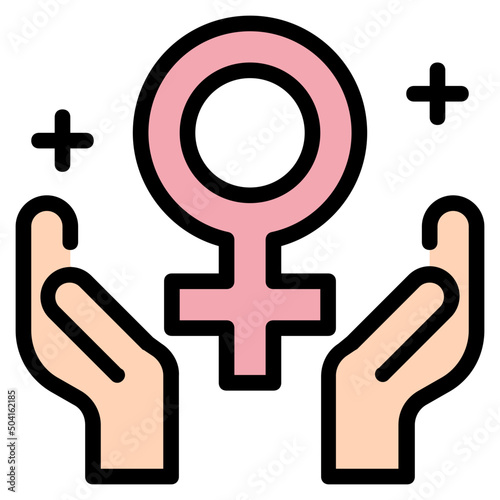 feminist Color line icon