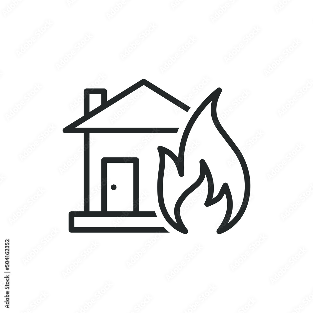 House on fire icon design isolated on white background. Vector ...