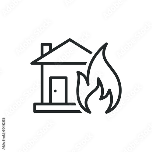 House on fire icon design isolated on white background. Vector illustration