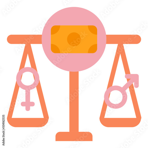 equal pay flat icon