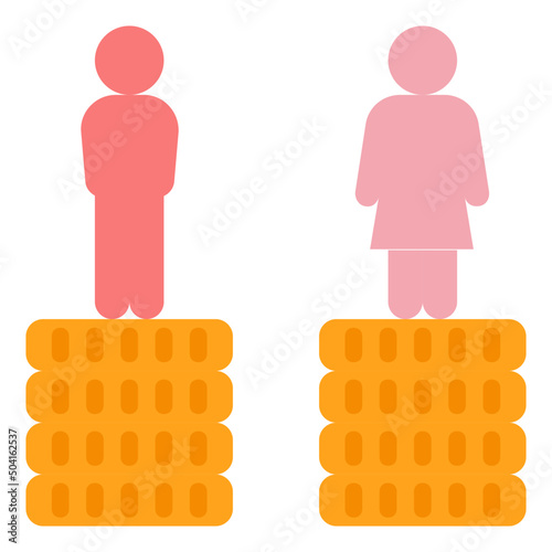 equal pay flat icon